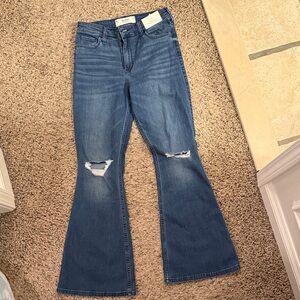 Women's Blue Flared Jeans hollister